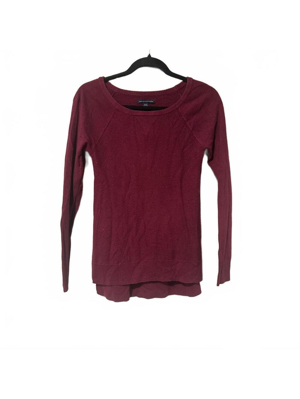 American Eagle Outfitters Wine Red Lightweight Raglan Sweater